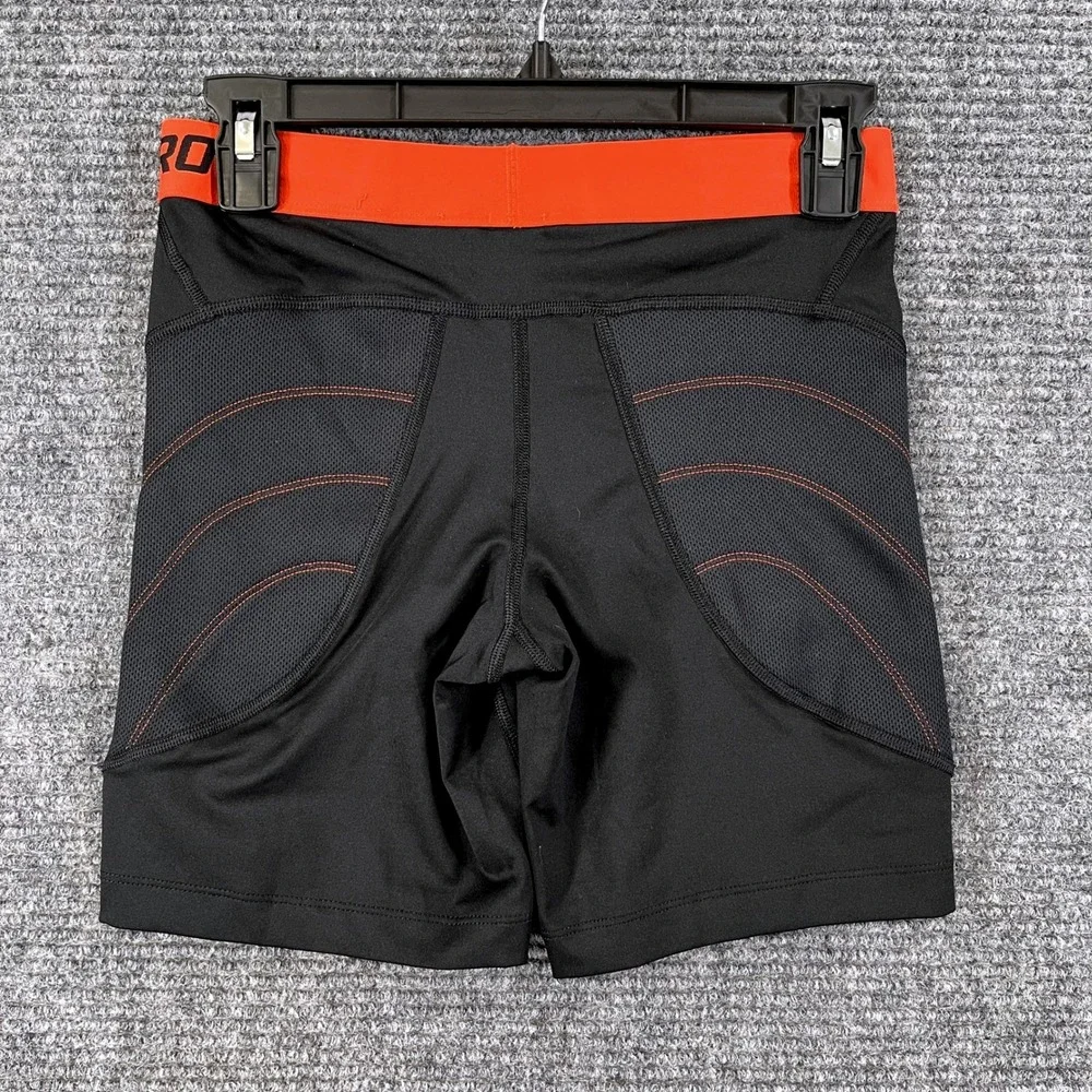 Nike Nike Pro Cool Shorts Girls XL Black Orange Dri-FIT Mesh Athletic Gym Sport